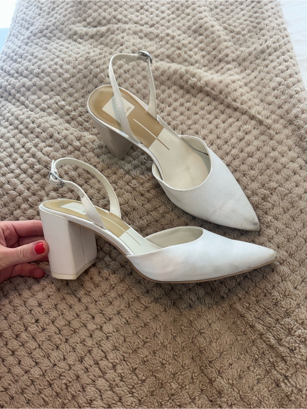 Carel High Heels True White Satin